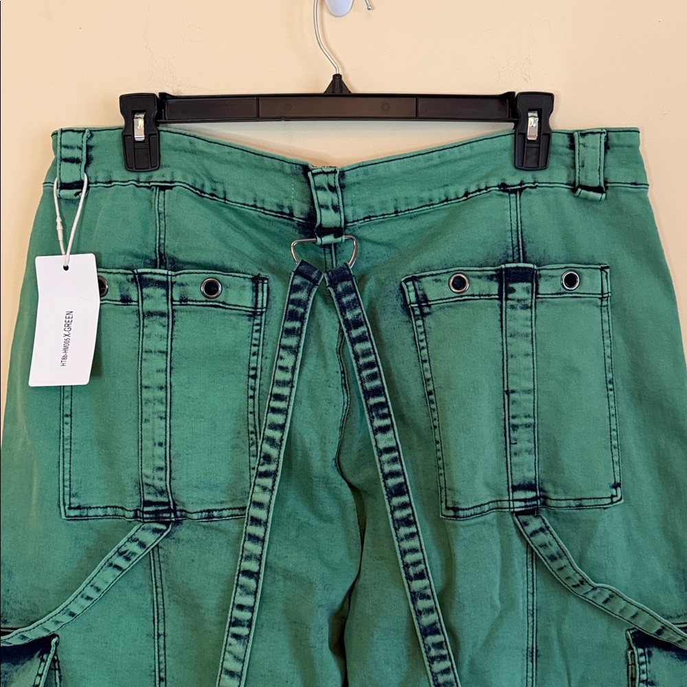 Highlight Pink Cargo Pants with Black Stitching Sz 2XL - Picture 6 of 15